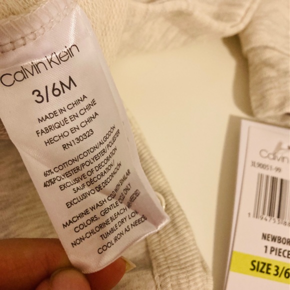 Calvin Klein Baby Henley Onesie - Picture 5 of 7